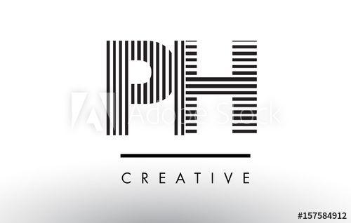 Black and White Lines Brand Logo - PH P H Black and White Lines Letter Logo Design. - Buy this stock ...