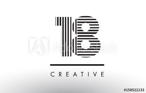 Black and White Lines Brand Logo - 18 Black and White Lines Number Logo Design. - Buy this stock vector ...