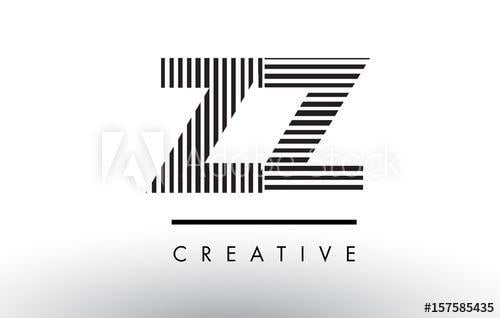 Black and White Lines Brand Logo - ZZ Z Black and White Lines Letter Logo Design. - Buy this stock ...