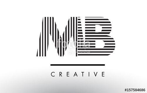 Black and White Lines Brand Logo - MB M B Black and White Lines Letter Logo Design.