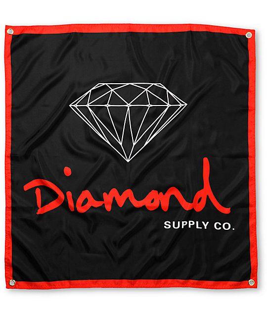 Dimond Supply Logo - Diamond Supply Co OG Logo Black & Red Banner | Zumiez