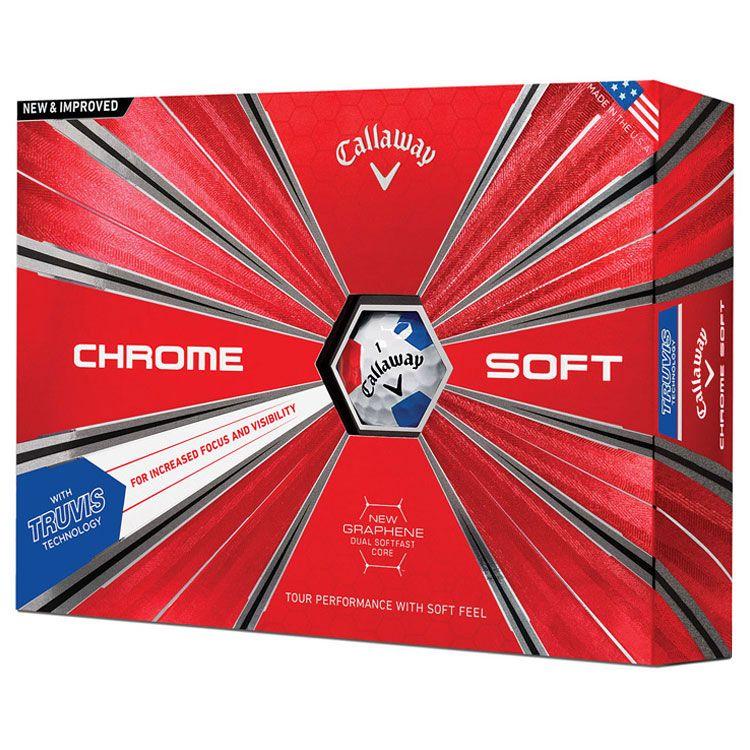 Blue and Red Golf Logo - Callaway Chrome Soft Truvis Golf Balls White Red Blue