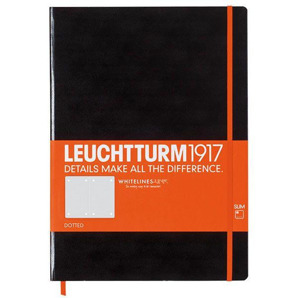 Black and White Lines Brand Logo - Leuchtturm1917 Whitelines Link Notebook Master Slim Black | Cult Pens