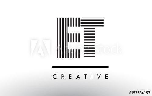 Black and White Lines Brand Logo - ET E T Black and White Lines Letter Logo Design. - Buy this stock ...