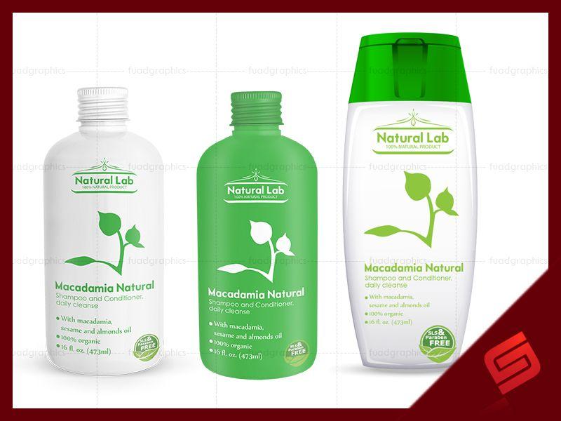 Shampoo Label with Logo - Shampoo Bottle Label Design