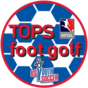 Blue and Red Golf Logo - TOPS Foot Golf | Palm Beach Gardens, FL - Official Website