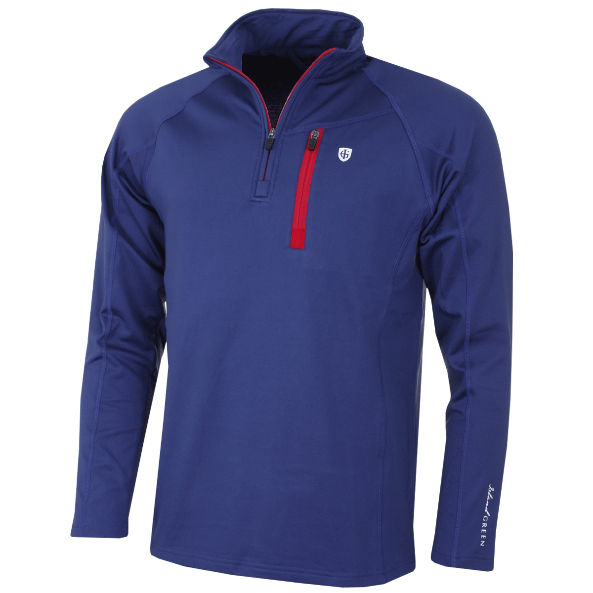 Blue and Red Golf Logo - ISLAND GREEN TOUR LOGO THERMAL 1 4 ZIP GOLF JUMPER RED