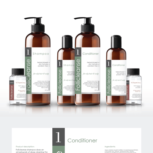 Shampoo Label with Logo - Creative, professional new label design for our best-selling shampoo ...