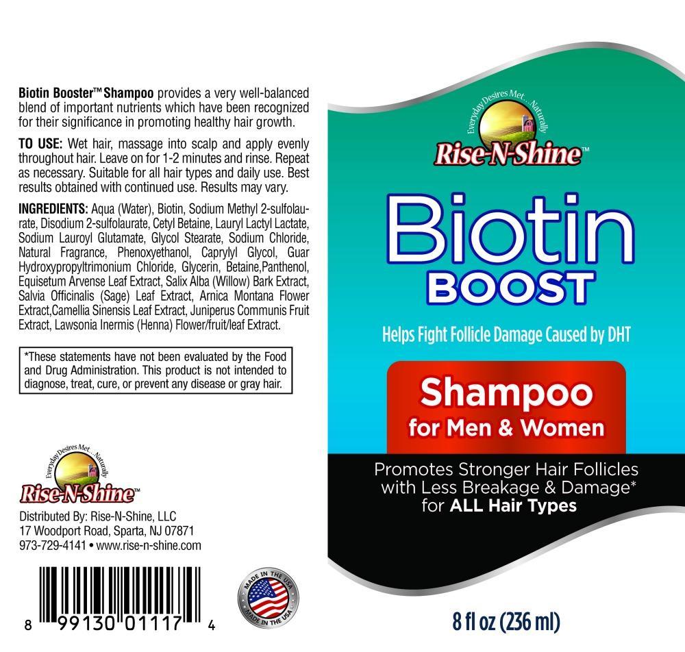 Shampoo Label with Logo - Biotin Boost Shampoo - Rise-N-Shine LLC