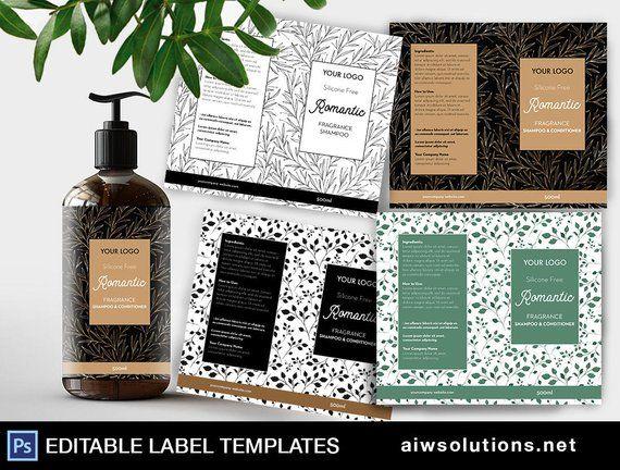 Shampoo Label with Logo - Shampoo label cosmetic Label template Body Wash Label | Etsy