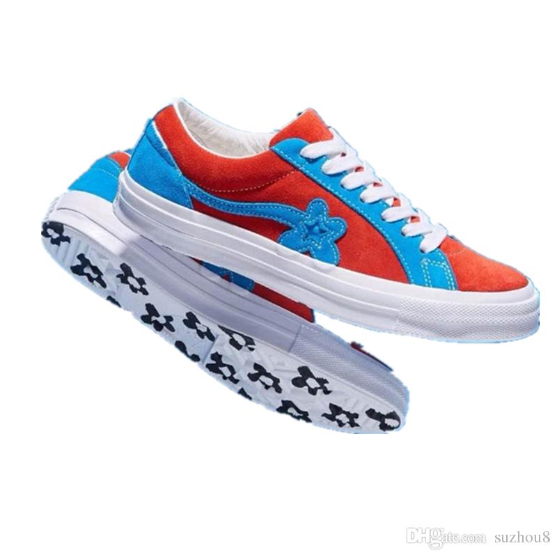 Blue and Red Golf Logo - GOLF LE FLEUR TYLER CREATOR ONE STAR Glof Wang Suede BLUE RED PINK ...