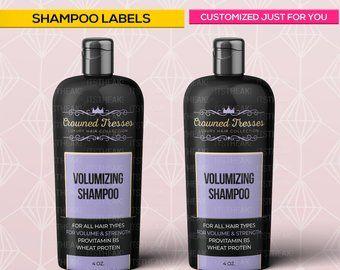 Shampoo Label with Logo - Shampoo label design | Etsy