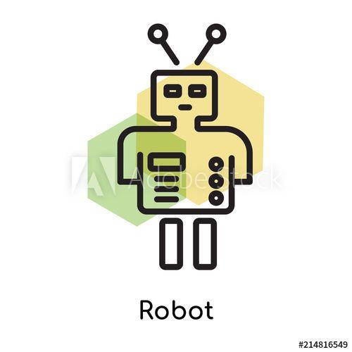 White Robot Logo - Robot icon vector sign and symbol isolated on white background ...