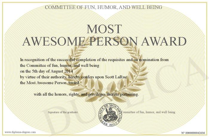 Awesome Person Logo - Most Awesome Person Award