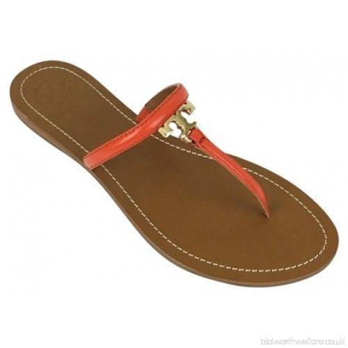 Poppy Shoes Logo - Red T Logo Flat Thong Poppy Sandals 4003096 - from category WOMEN ...
