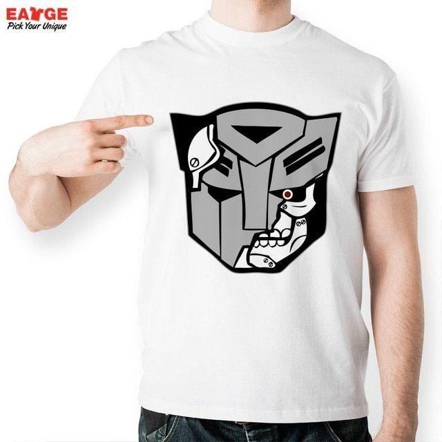 White Robot Logo - US $16.99 |[EATGE] Novelty Robot Logo Symbol Cool T shirt Fashion Design  Summer Style White Short Sleeve T Shirt Creative Anime Tshirt-in T-Shirts  ...