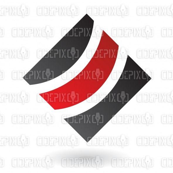 Line Black and Red Diamond Logo - abstract red and black arcs square logo icon