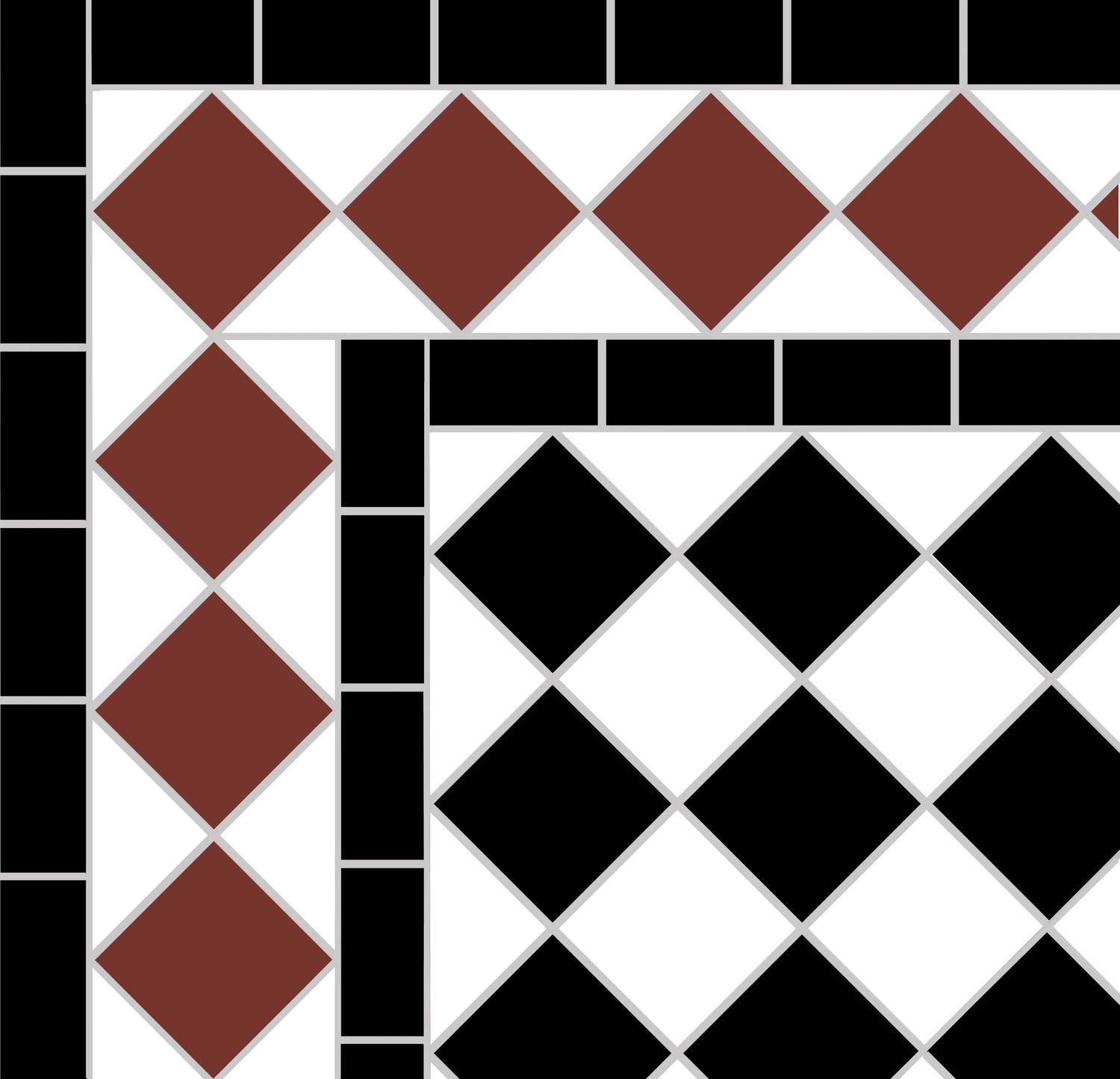 Line Black and Red Diamond Logo - Black & White chequer mosaic paths in Wroughton Road, London, SW11 ...