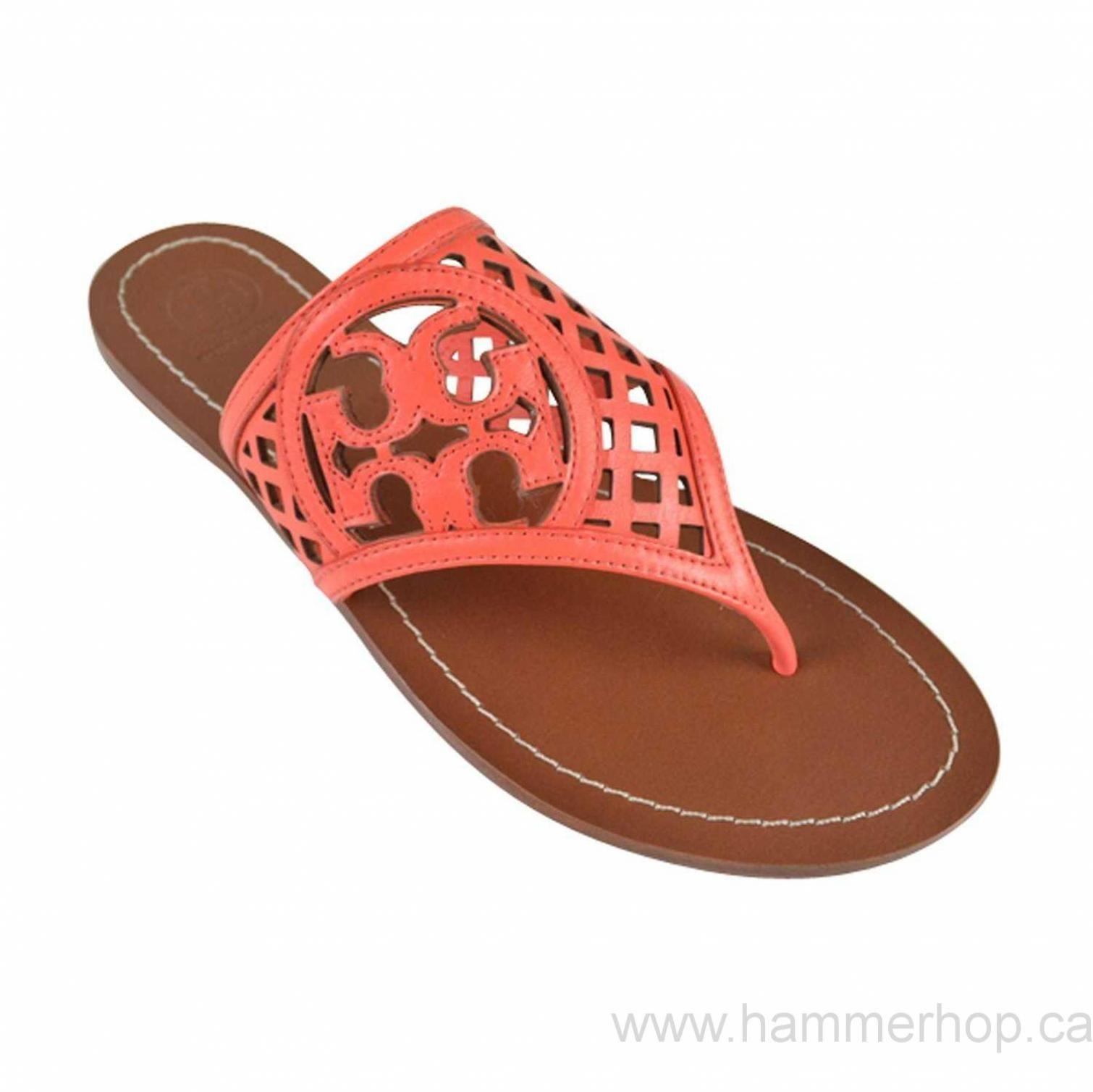Poppy Shoes Logo - Canada Women's Burch THATCHED PERFORATED Flip Flop Leather