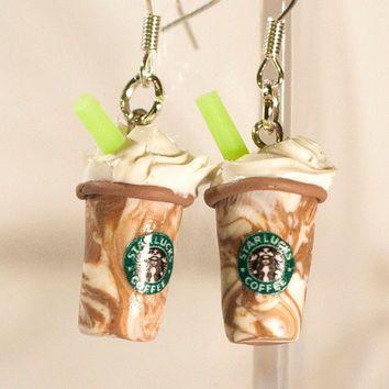 Polymer Clay Starbucks Logo - Starbucks earrings polymer clay chocolate from Zoozim | Gifts
