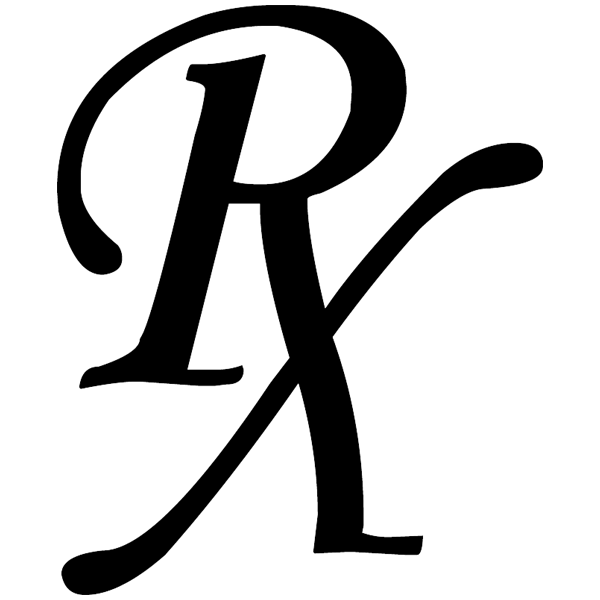 RX Symbol Logo - rx symbol black monotype plain clipart image