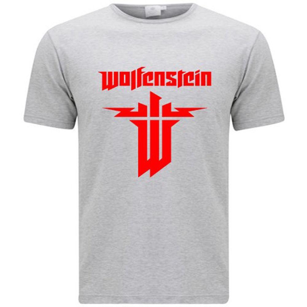 Famous Game Logo - New Wolfenstein *Famous Game Logo Men'S Grey T Shirt Size S 3XL