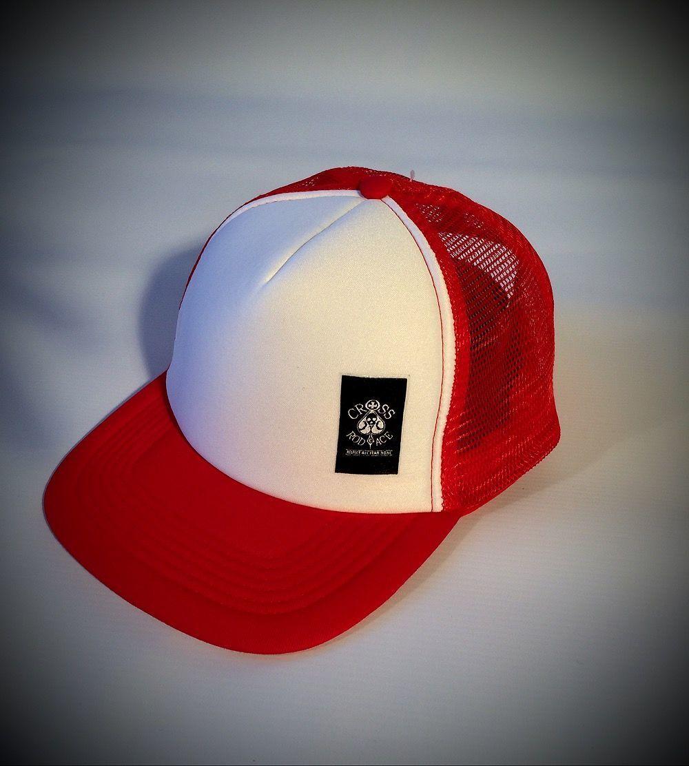 Red White Cross Company Logo - Snapback Trucker Cap with Side Patch - Red/white - Cross RodAce ...