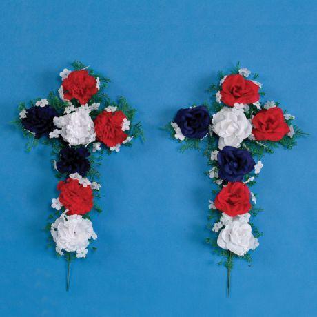 Red White Cross Company Logo - Gerson Companies- Red, White & Blue Rose and Carnation Cross 20