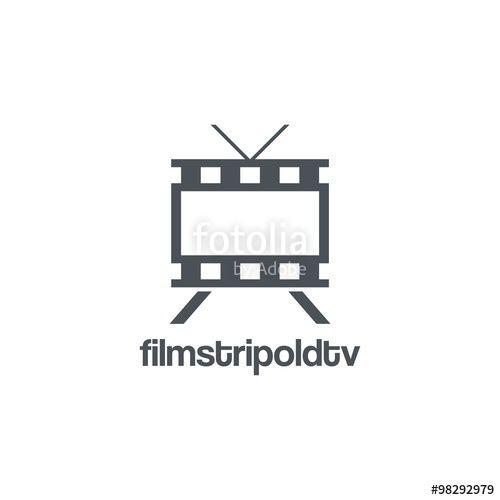 Old TV Logo - Cinema Logo, Filmstrip Old TV Design Logo Vector Stock image