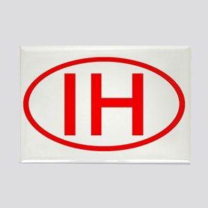 Red Rectangle White Oval Logo - Ih Initials Magnets