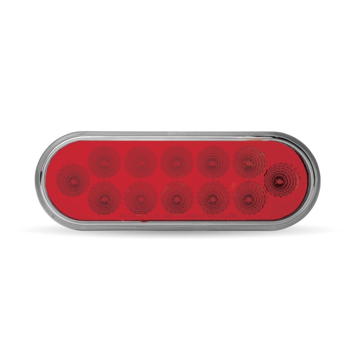 Red Rectangle White Oval Logo - Oval Anodized Red Stop, Turn & Tail to White Back Up LED Light (12 ...