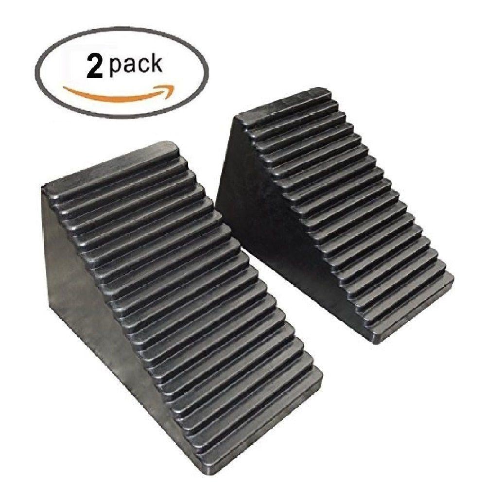 3 Black Blocks Logo - Amazon.com: Mig Att Solid Rubber Wheel Chock Blocks, Heavy Duty ...