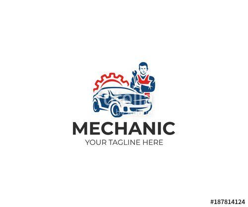 Automotive Technician Logo - Auto mechanic and car logo template. Automotive technician vector ...