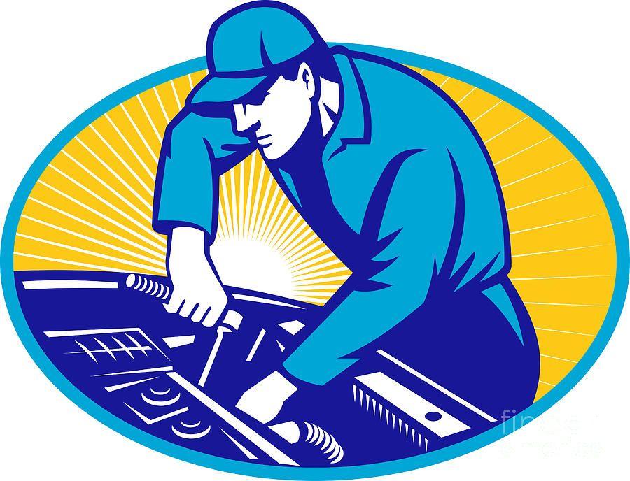 Automotive Technician Logo - Auto Mechanic Car Repair Retro Digital Art