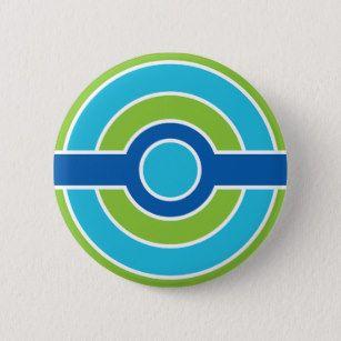 Blue Green Circular Logo - Green Circle Badges & Pins