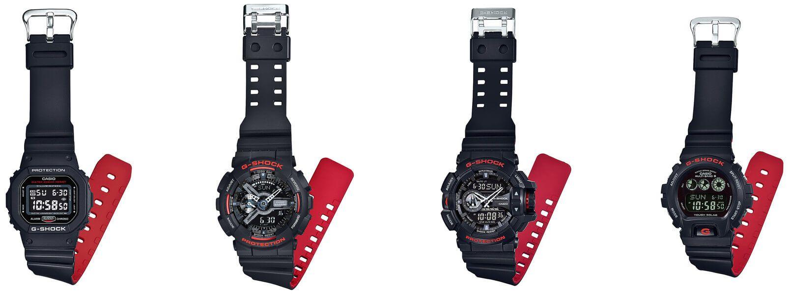 Red and Black G Logo - G-Shock Black and Red Heritage Layered Band Series – G-Central G ...