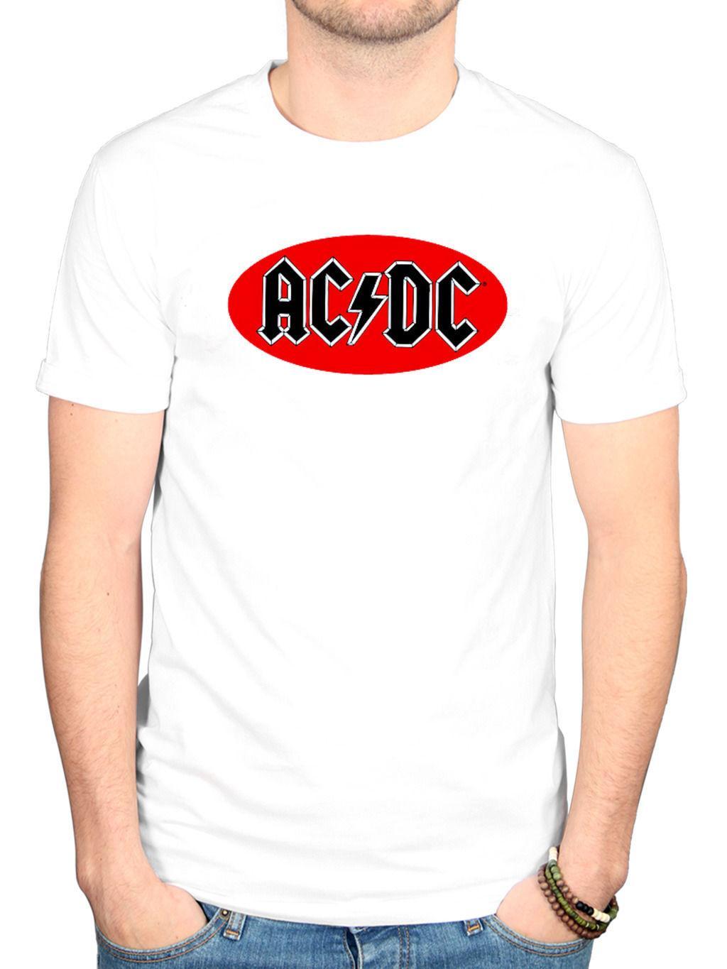 Three Oval Logo - Official AC DC Oval Logo T Shirt Back In Black Album Rock Highway To
