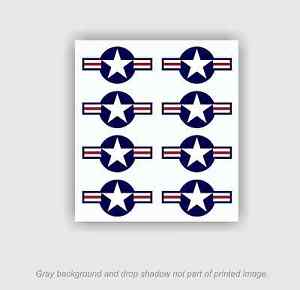 Military Aircraft Logo - 8pk - USAF Roundel Decals .75h x 1.4w Stickers Air Force Logo ...