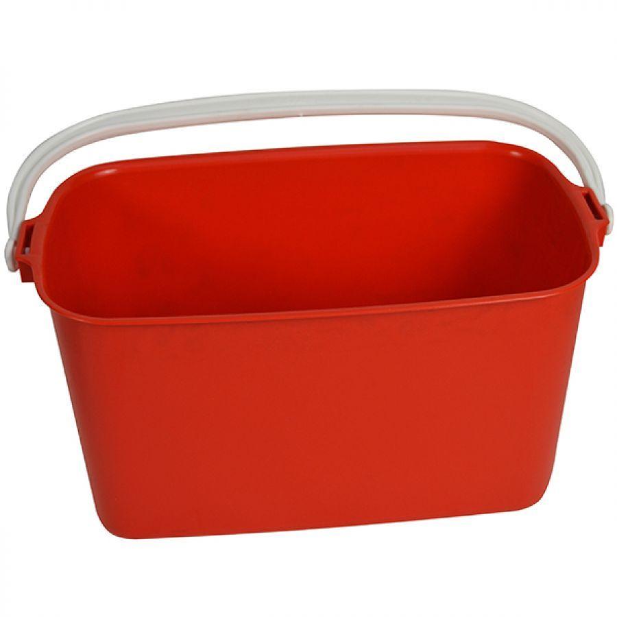 Oblong Red Logo - 13-HP19 14inch Oblong Bucket Red From A+D Supplies