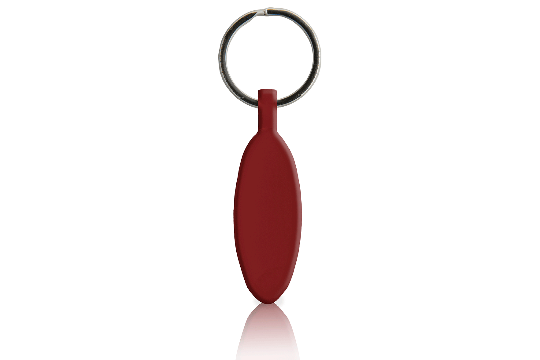 Oblong Red Logo - Oblong Oval Metal Keychains