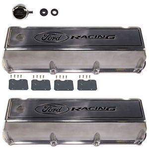 Ford Racing Valve Cover Logo - NEW OEM Ford Racing Polished Aluminum Valve Cover SET PAIR 460 BBF ...