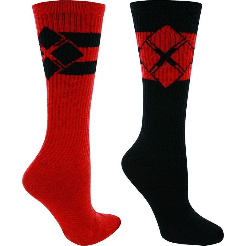 A Black Red Diamond Logo - Harley Quinn Women's Red And Black Diamond Logo Women's Socks