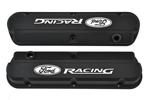 Ford Racing Valve Cover Logo - Ford Racing Mustang Logo Slant Edge Valve Covers Black (79-85) 302-135