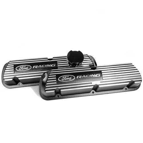 Ford Racing Valve Cover Logo - Ford Racing Mustang Valve Covers W/ Ford Racing Logo Black 86 93