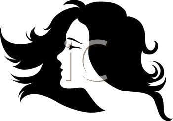 Lady with Flowing Hair Logo - Pretty Woman with Flowing Hair. Silhouettes Hair Silhouettes. Hair