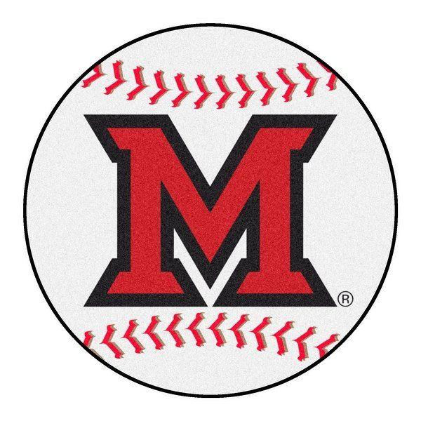RedHawks Baseball Logo - Shop NCAA Miami University (OH) Redhawks Baseball Shaped Mat Round ...