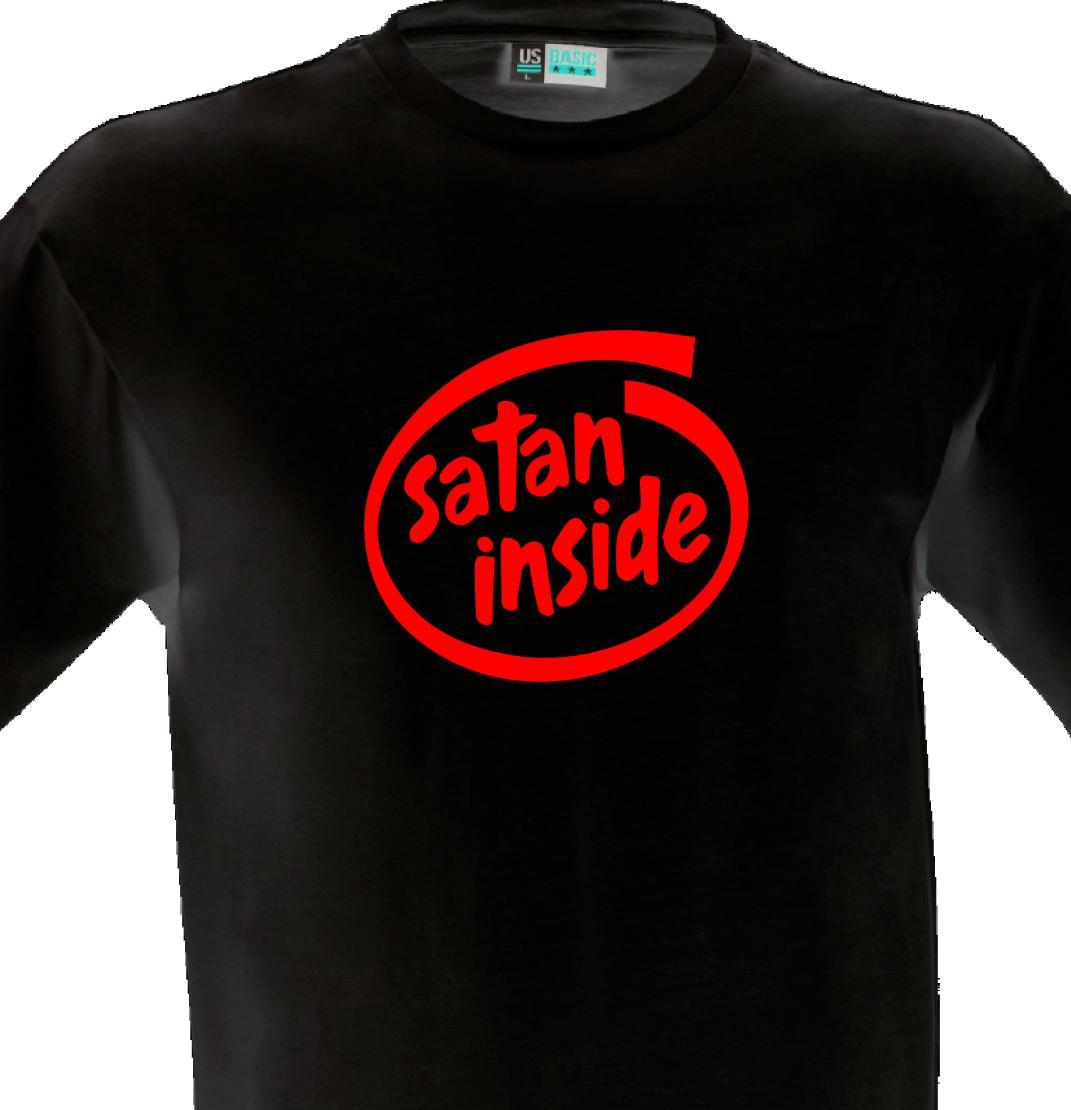 Funny Shirt Logo - Satan Inside Funny Shirt Tee T Shirt Novelty Present Gift Print ...