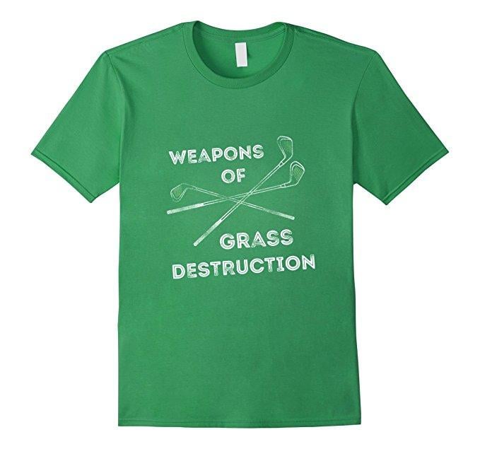 Funny Shirt Logo - Weapons Of Grass Destruction. Funny Golf T Shirt Gift