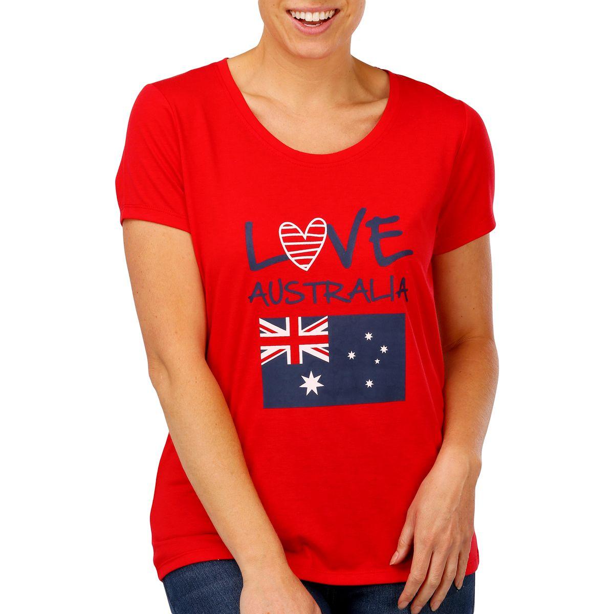 Australian Red Wave Logo - Wave Zone Women's Aussie Day Love Tee - Red | BIG W