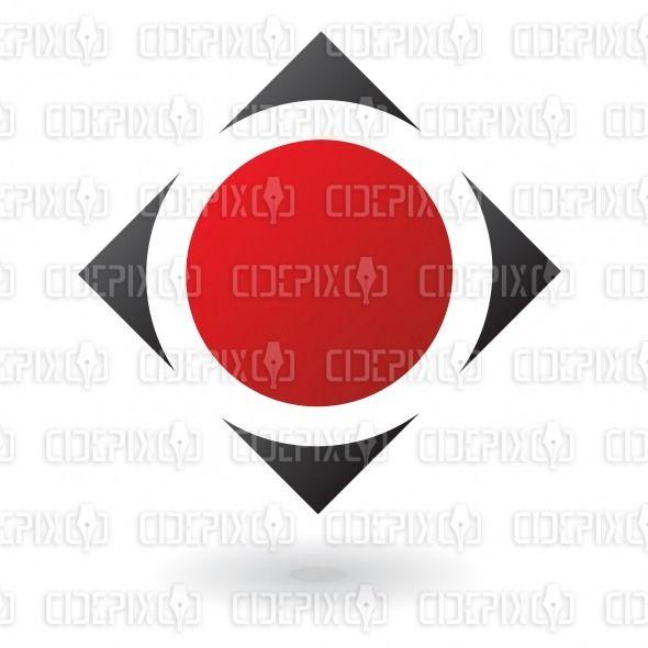 Black Red Diamond Logo - abstract black and red circle square logo icon | Cidepix